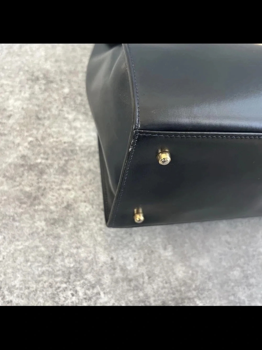 Gucci Black Leather Top-Handle Satchel with Gold Hardware Accent